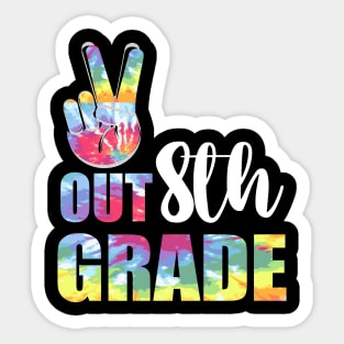 Peace out 8th grade end of school l. Last day of school. Summer break Sticker